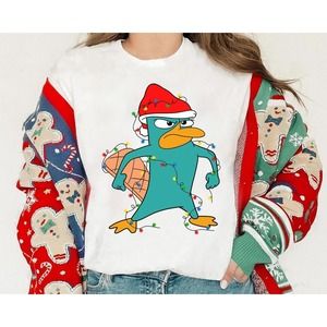 Funny Santa Perry The Platypus Christmas Lights T-shirt